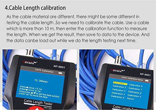Tester de cabluri Noyafa Multifuncțional Poe Ping Suportă Rj45 Rj11 Cat5 Cat6 Nf-8601w