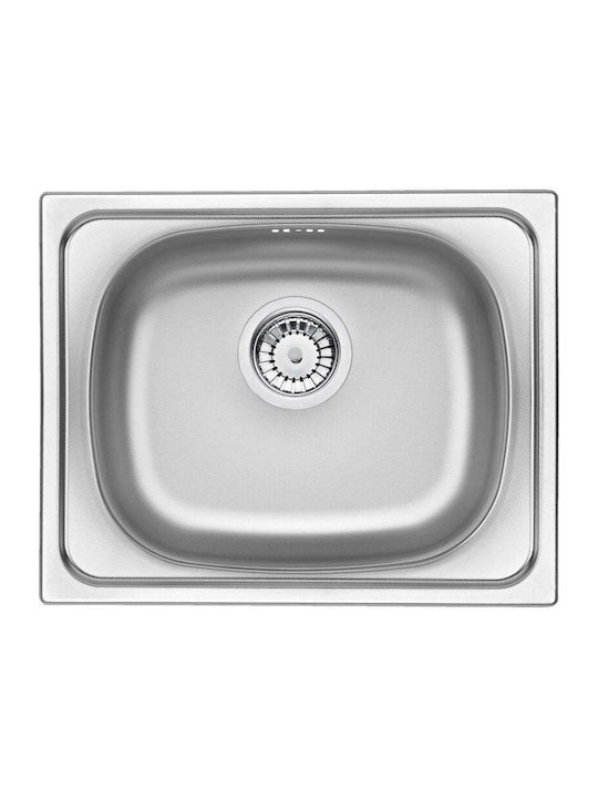 Deante Drop-In Spüle Inox Gebürstet mit Wasserhahn B40xT50cm Silber
