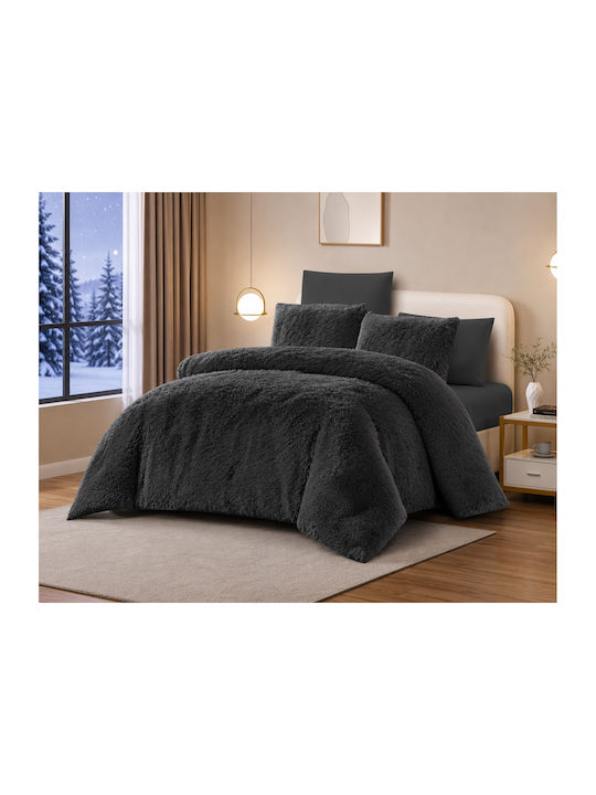 Alpha-Market Sherpa Comforter Set Super Double 240x220cm 300 300 GSM