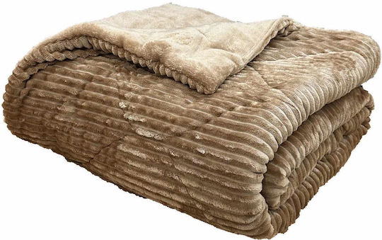 Linea Home Κουβερτοπάπλωμα Μονό 160x210εκ. Μπεζ