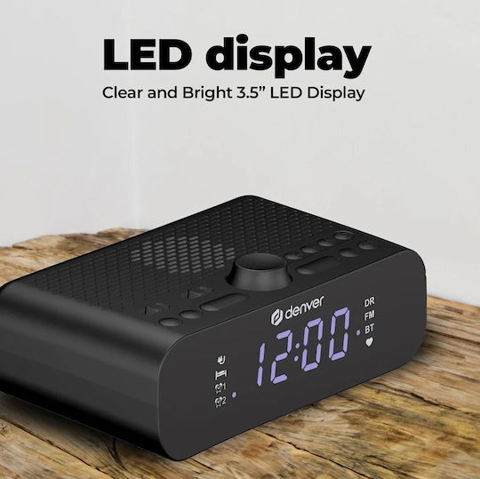 Denver Επιτραπέζιο Ψηφιακό Ρολόι LED CRD-515