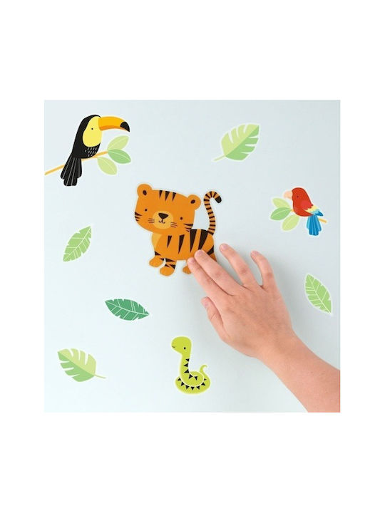 A Little Lovely Company Kids Vinyl Wall Sticker Jungle Tiger 17pcs