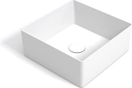 Orabella Olympia Slice Επικαθήμενος Νιπτήρας Πορσελάνης 35x35cm Λευκός