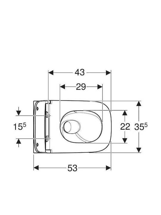 Geberit Smyle Square Wandhängende Toilette mit Schlanke Abdeckung Duroplast Sanftes Schließen Weiße