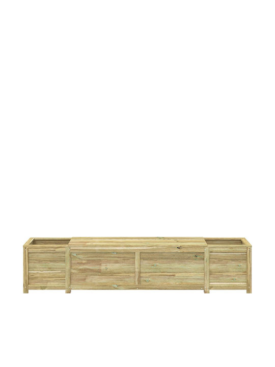 Outdoor Wooden Bench With Chest And Cushions 193.5x40x41cm