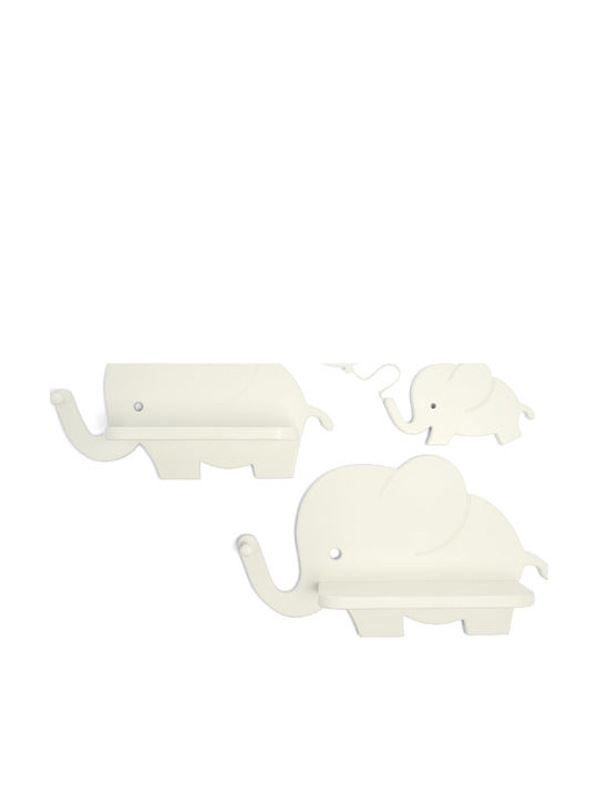 Παιδικό Ράφι Elephant Τοίχου Μπεζ 49.4x7x28.3εκ.