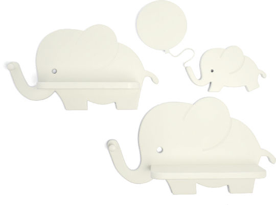 Παιδικό Ράφι Elephant Τοίχου Μπεζ 49.4x7x28.3εκ.