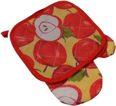 Sidirela Daisies Kitchen Glove & Pot Holder Set Fabric Blue 3pcs