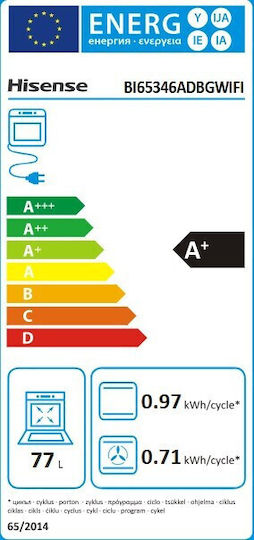 Hisense Φούρνος άνω Πάγκου 77lt Π59.5εκ. Μαύρος