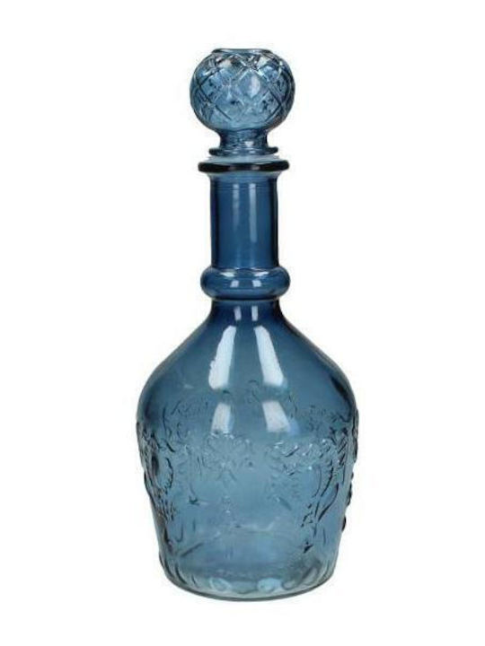 Zaros Glas Karaffe zum Servieren 28cm mit Verschluss Blau 1000ml 1Stück