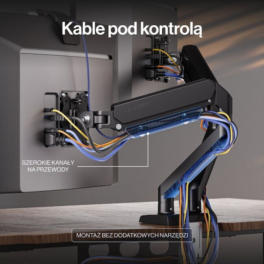 Endorfy Atlas GS Double Стойка за бюро за 2 монитора с рамо