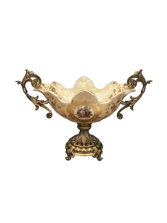 Estheti Home Porcelain Sweet Jar Beige Gold 52x26x34cm 819-00087