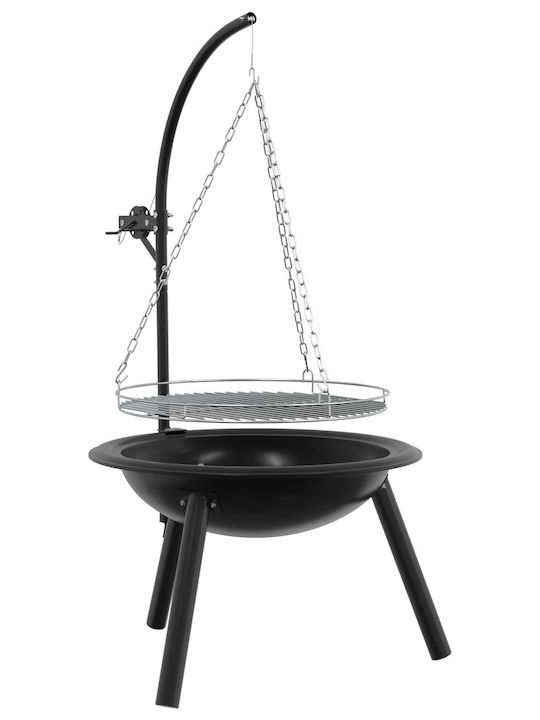 vidaXL Τζάκι Εξωτερικού Χώρου Μεταλλικό Μαύρο 55x55x107.5cm