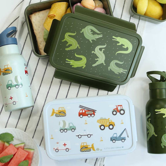 A Little Lovely Company Stainless Steel Kids' Dinner Set 0.35lt Thermal Silver