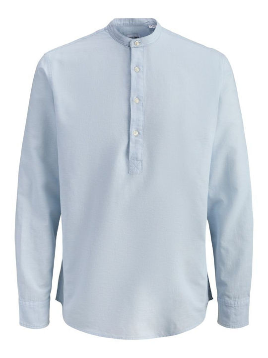 Long Sleeve Linen Shirt in Regular Fit Celestial Blue