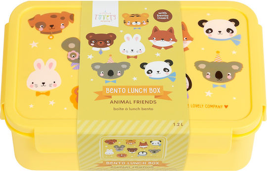 A Little Lovely Company Bento Ανοξείδωτο Παιδικό Σετ Παγούρι Θερμός με Καλαμάκι Ασημί 350ml