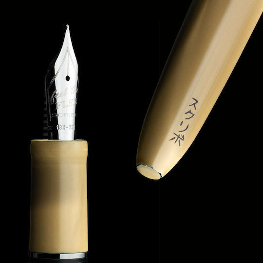 Scribo Писалка Fine 6.5mm Бежова с Кафяво Мастило