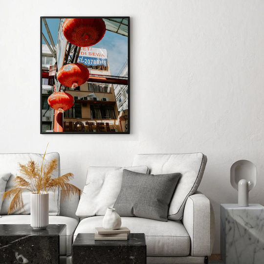 Painting Red Lanterns In City Red Lanterns In The City 100x150