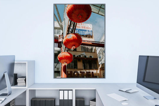Painting Red Lanterns In City Red Lanterns In The City 100x150