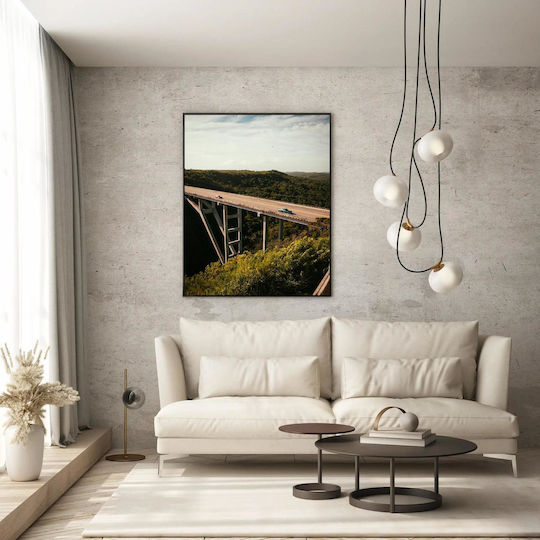iLovePrints Gemälde Brücke Über Den Bewaldeten Tal 100x150