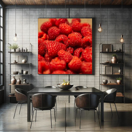 Gemälde Fresh Raspberries Frische Himbeeren 110x110