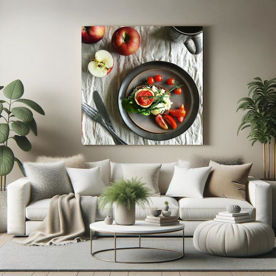 iLovePrints Gemälde Delicious Breakfast Plate Frische Früchte Nahrhaftes Frühstück 110x110