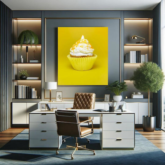 Painting Bright Cupcake On Yellow Background Bright Cupcake Yellow Background 110x110