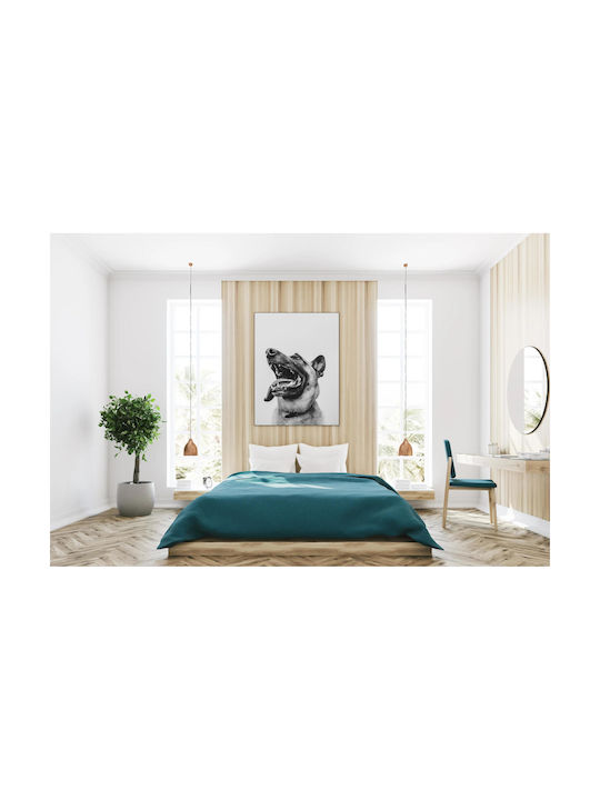 Painting Happy Dog In Black White Happy Dog In Black White 100x150