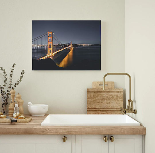 iLovePrints Golden Gate Bridge Gemälde Bei Nacht 150x100