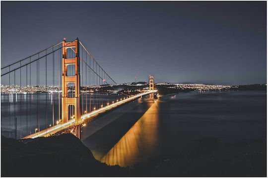 iLovePrints Golden Gate Bridge Gemälde Bei Nacht 150x100