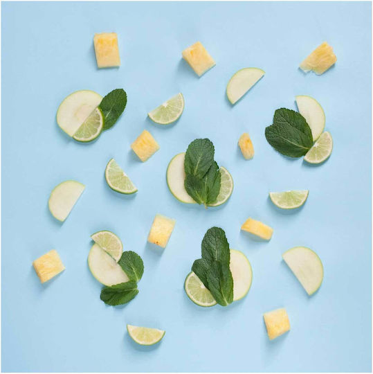 Πίνακας Fresh Fruit Mint On Blue Background Φρέσκα Φρούτα Μέντα Μπλε Φόντο 110x110