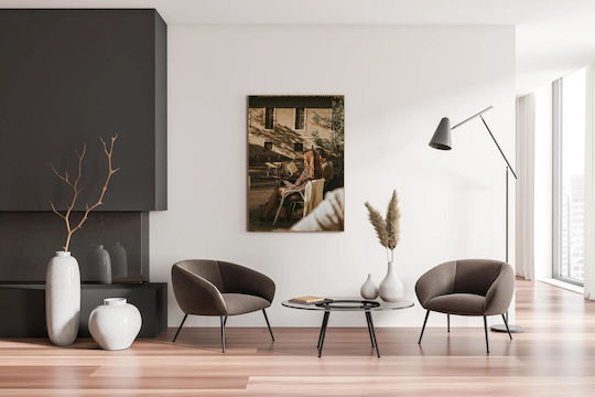 Панел Couple Reading At An Outdoor Café Здвойка Чете В Открито Кафене 115x170