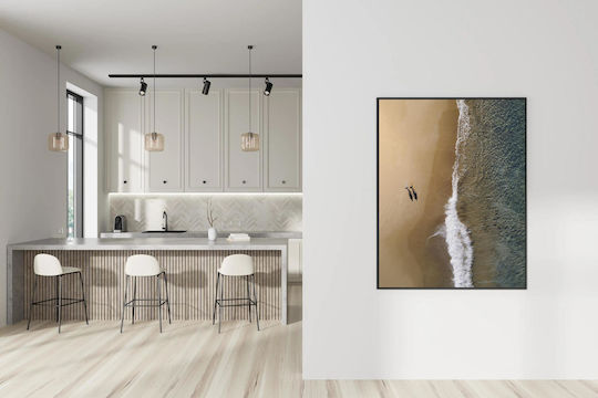 Painting Aerial View Surfers On Beach Aerial Photograph Surfers On The Beach 100x150