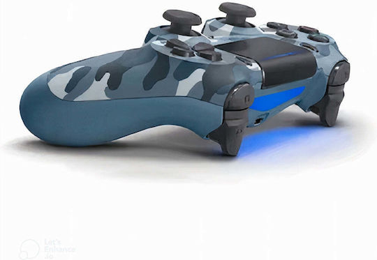 Gamepad wireless cu vibrații dual-motor pentru PS4 Albastru/Gri