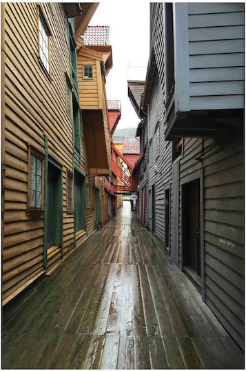 Gemälde Narrow Alley Hölzernes Häuser 100x150