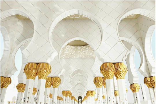 Πίνακας Golden Architectural Arches Χρυσές Αρχιτεκτονικές Καμάρες 150x100