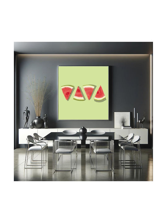 Панел Watermelon Slices On Green Background Фъстъци Карпузи Зелена Фон 110x110