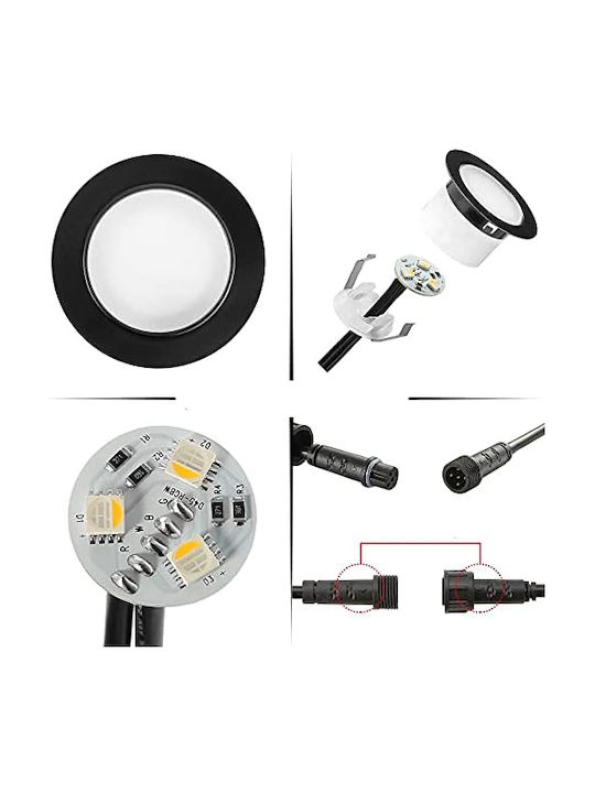 Φωτιστικά Led Rgbw Wifi Ip67 30 Τεμ Διάμετρος 45 Mm