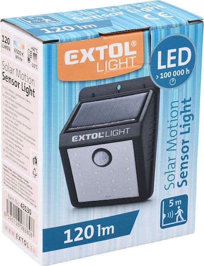 Lampă solară de perete Extol Light 43130 cu senzor de mișcare