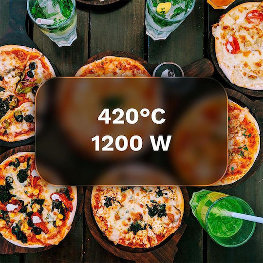Teesa Elektrischer Pizzaofen 1.2kW Schwarz