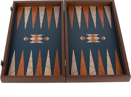 Manopoulos Wooden Checkers & Dice Set for Backgammon Handmade