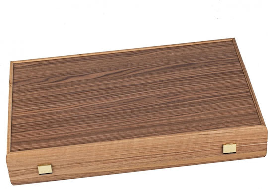 Manopoulos Manopoulos Backgammon & Schach Set Holz-Pülia & Würfel Handgefertigt Schwarzes 17cm