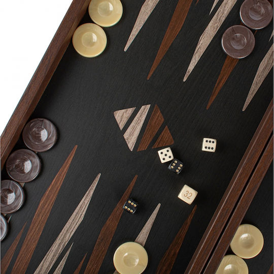 Manopoulos Handmade Wooden Checkers & Dice Set for Backgammon