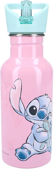 Vintage Lovers Rostfreier Stahl Kinder Trinkflasche Stitch mit Aufklappbar Verschluss Rosa 500ml