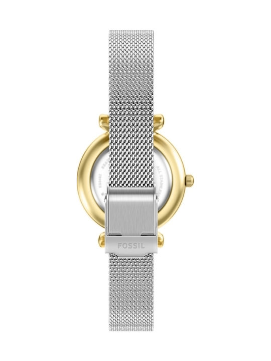 Fossil Trei Ceasuri Dama 28mm Baterie Cu Brățară Din Metal Auriu Fossil Trei Ceasuri Dama 28mm Baterie Cu Brățară Din Metal Auriu