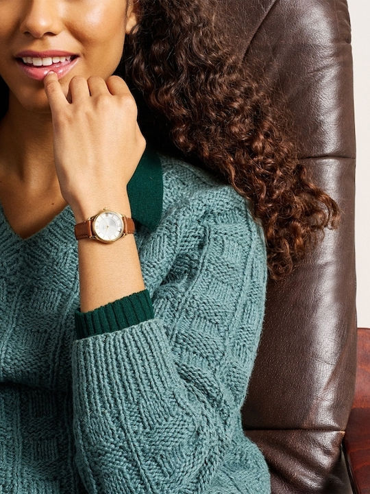 Fossil Trei Ceasuri Dama 28mm Baterie Cu Brățară Din Metal Auriu