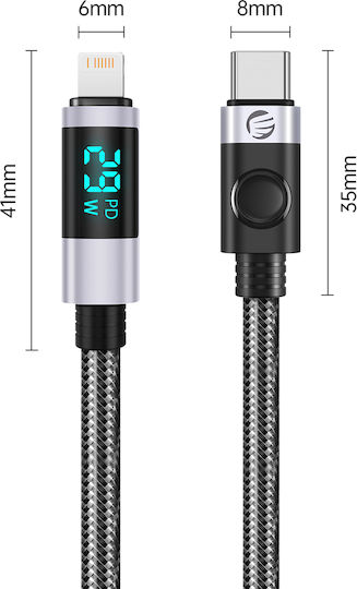 Orico LED USB-C to Lightning Cable 29W Μαύρο 2m