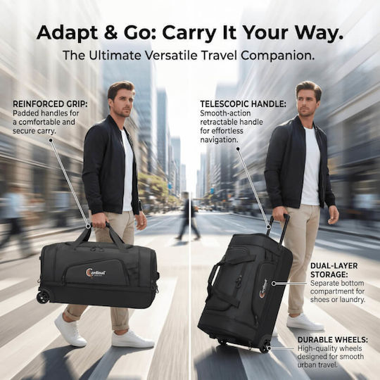 Cardinal Sack Reise 105lt Schwarzes Stoff 75x36x39cm