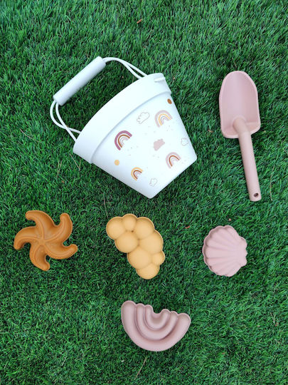 Silicone Bucket Set 6 Pieces Pink