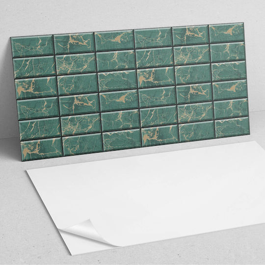 Set Of Vinyl Tiles Marble Design Easy Installation 6x60x30 Cm